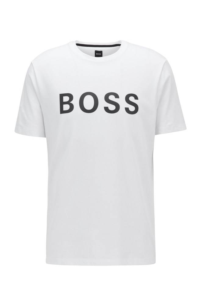 Hugo Boss Logo T-shirt Hvite | jNmd6fU9