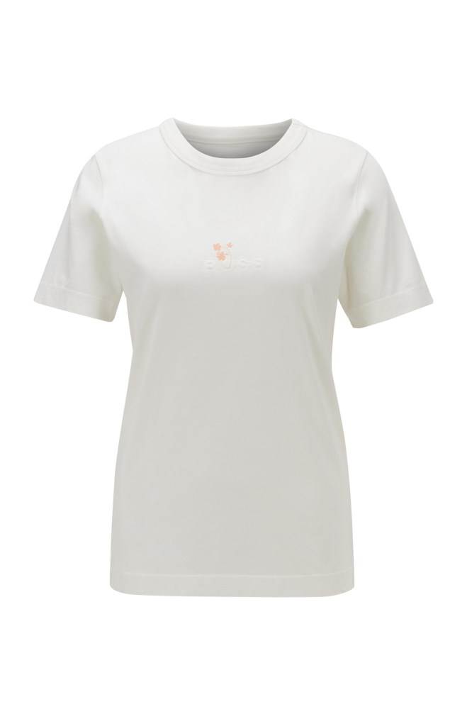 Hugo Boss Logo T-shirt Hvite | tnJuiZOL