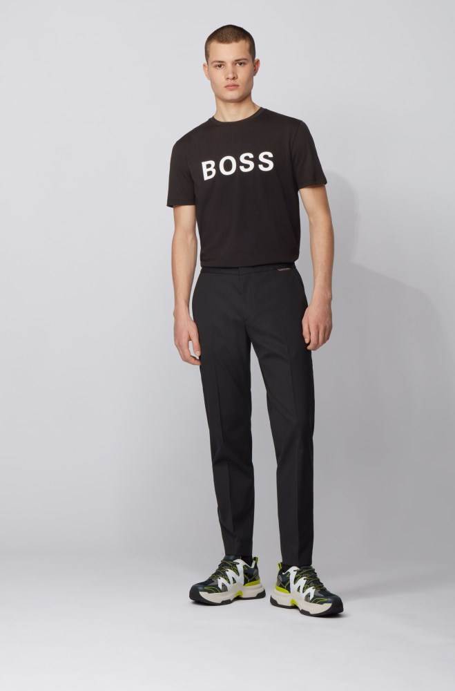 Hugo Boss Logo T-shirt Svarte | ppp4zzbL