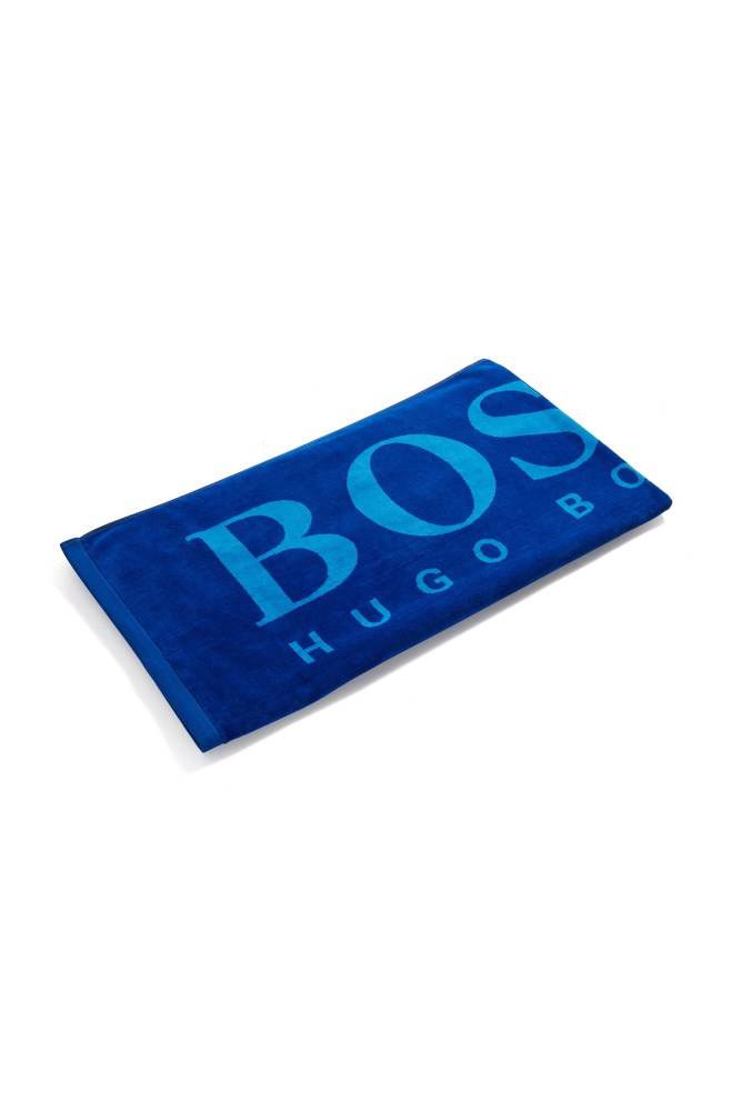 Hugo Boss Logo beach towel Mørke Blå | 3DzZqeRf