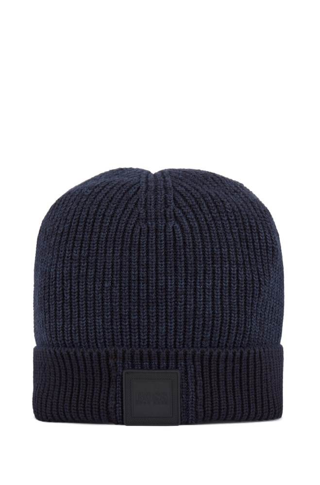 Hugo Boss Logo beanie hat Mørke Blå | 5UQlhJtJ