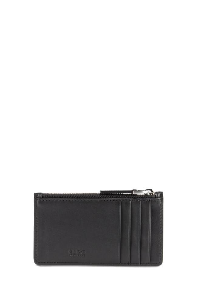 Hugo Boss Logo-embossed faux-leather card holder Svarte | ZzxOf5vq