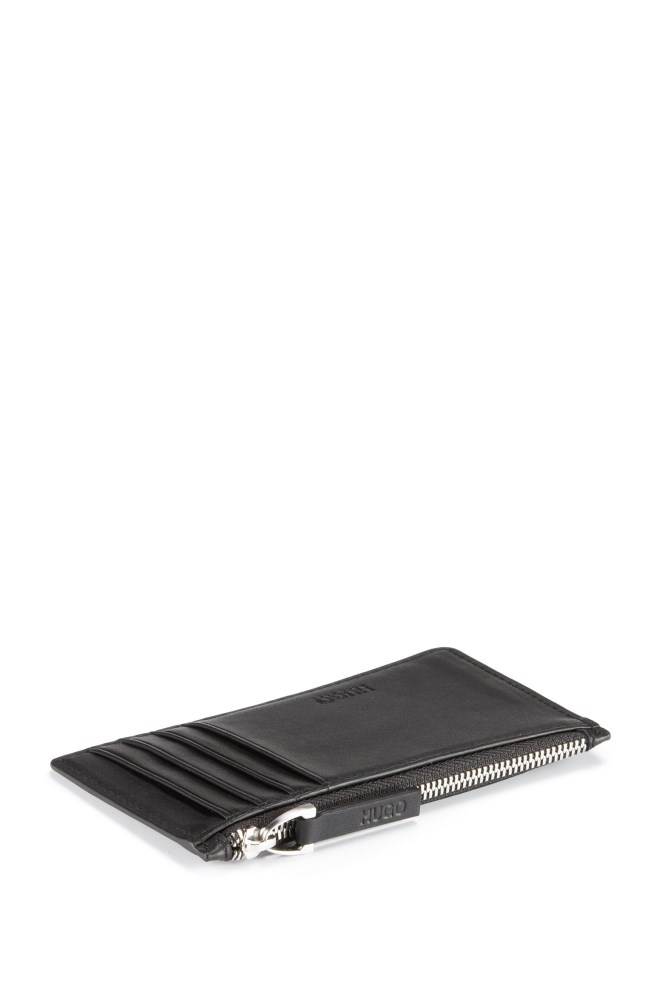 Hugo Boss Logo-embossed faux-leather card holder Svarte | ZzxOf5vq