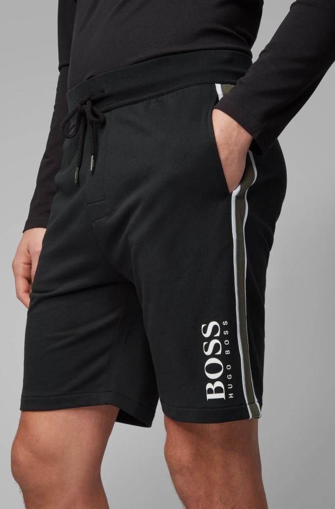 Hugo Boss Logo loungewear shorts Svarte | 3THXWd3C