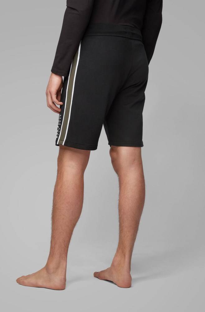 Hugo Boss Logo loungewear shorts Svarte | 3THXWd3C