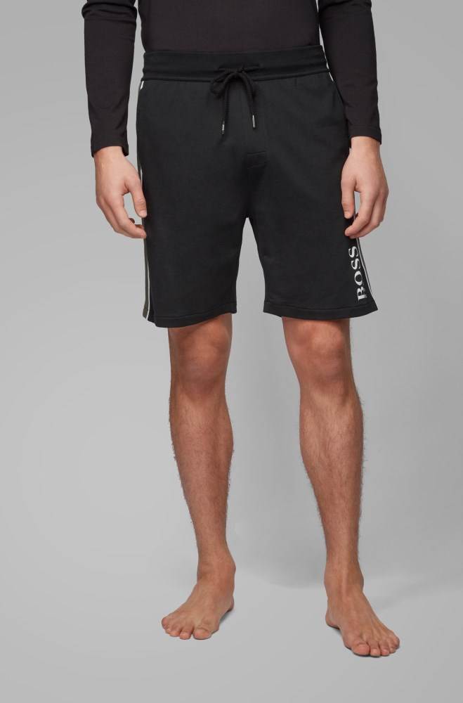 Hugo Boss Logo loungewear shorts Svarte | 3THXWd3C