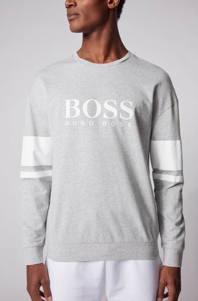 Hugo Boss Logo loungewear sweatshirt Lyse Grå | H4jDJRp1