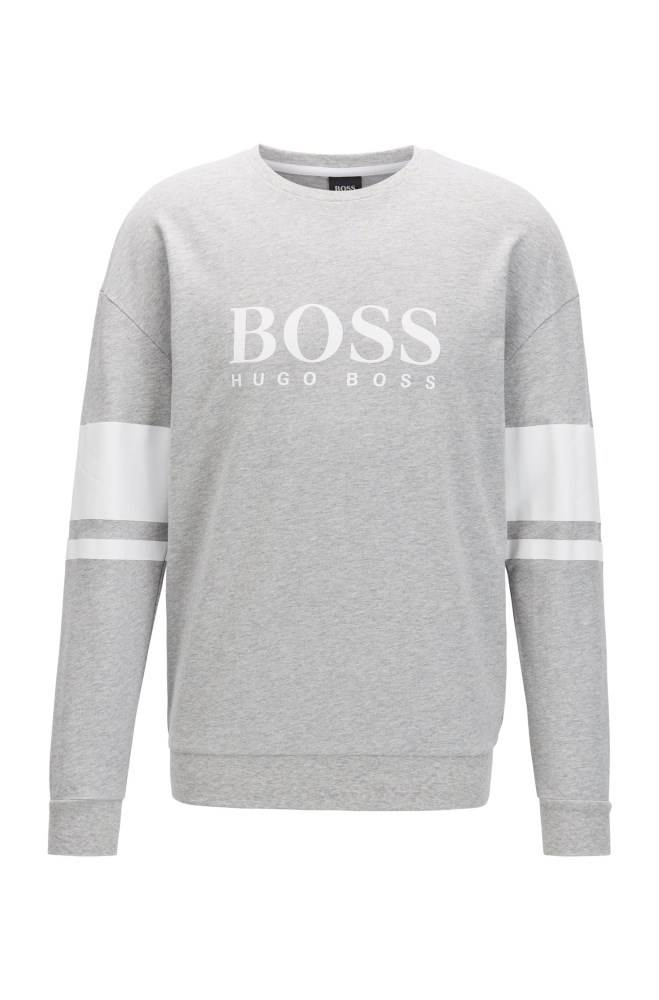 Hugo Boss Logo loungewear sweatshirt Lyse Grå | H4jDJRp1