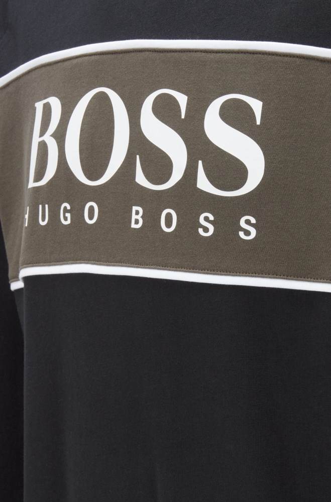 Hugo Boss Logo loungewear sweatshirt Svarte | wUQmuL3M