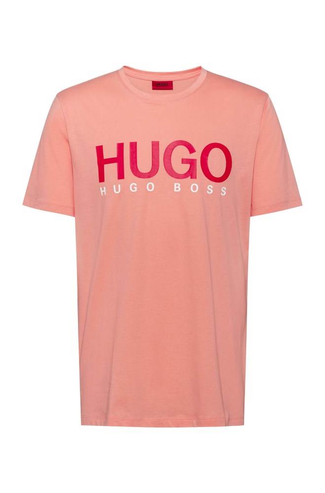 Hugo Boss Logo-print T-shirt Lyse Oransje | gLlpSJSu