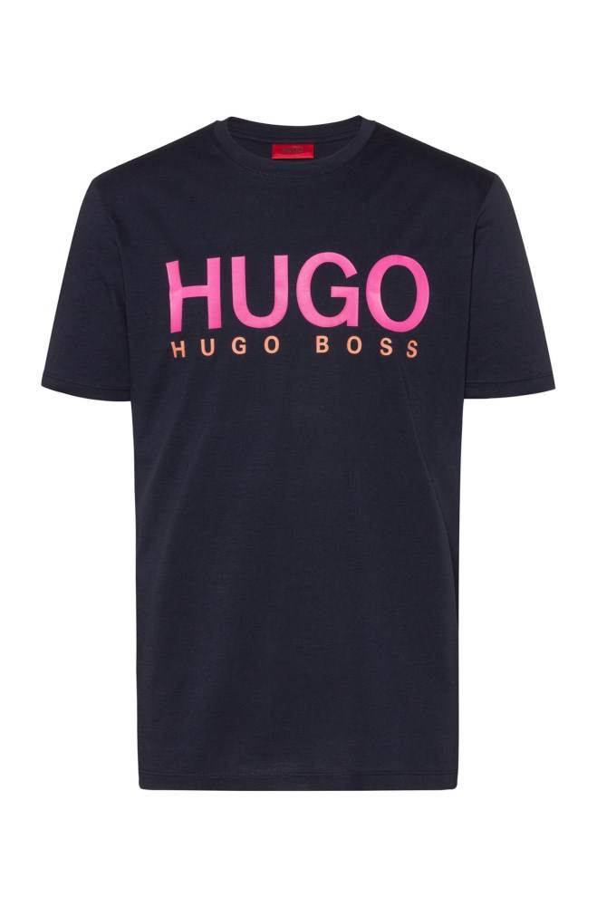 Hugo Boss Logo-print T-shirt Mørke Blå | E5h2YNnp