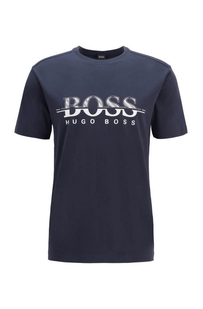 Hugo Boss Logo-print T-shirt Mørke Blå | PiJck3tk