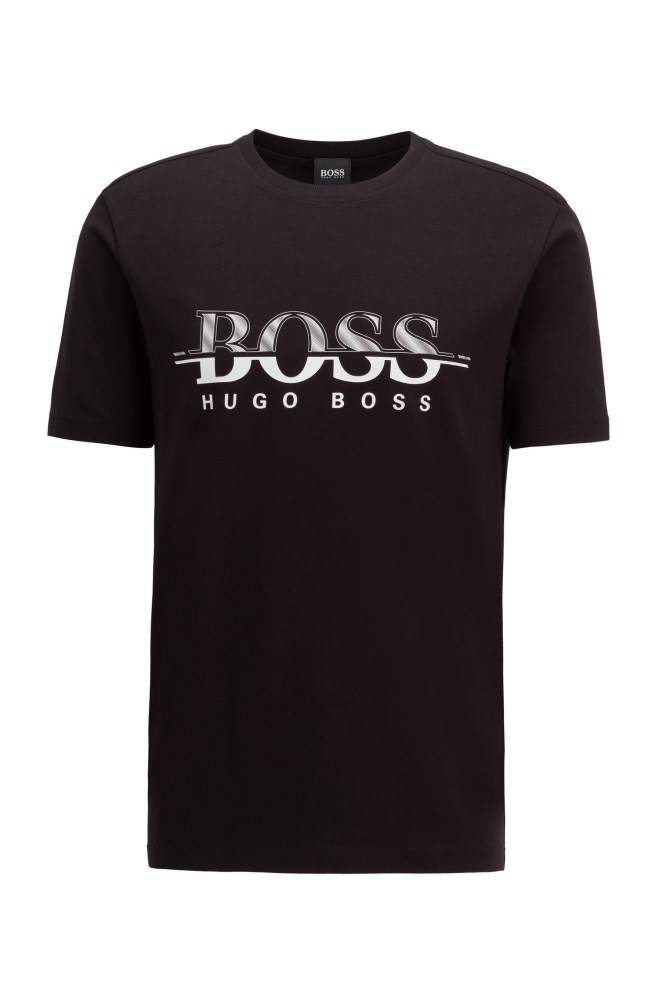 Hugo Boss Logo-print T-shirt Svarte | 1Bhgoi06