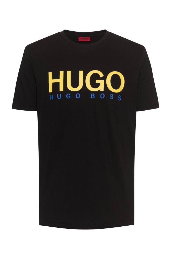 Hugo Boss Logo-print T-shirt Svarte | 6iYcKYq3