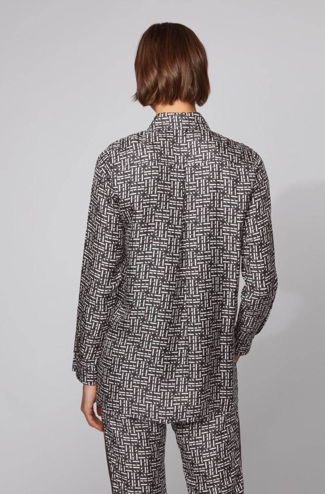 Hugo Boss Logo-print blouse Patterned | 8Y5hpa4E