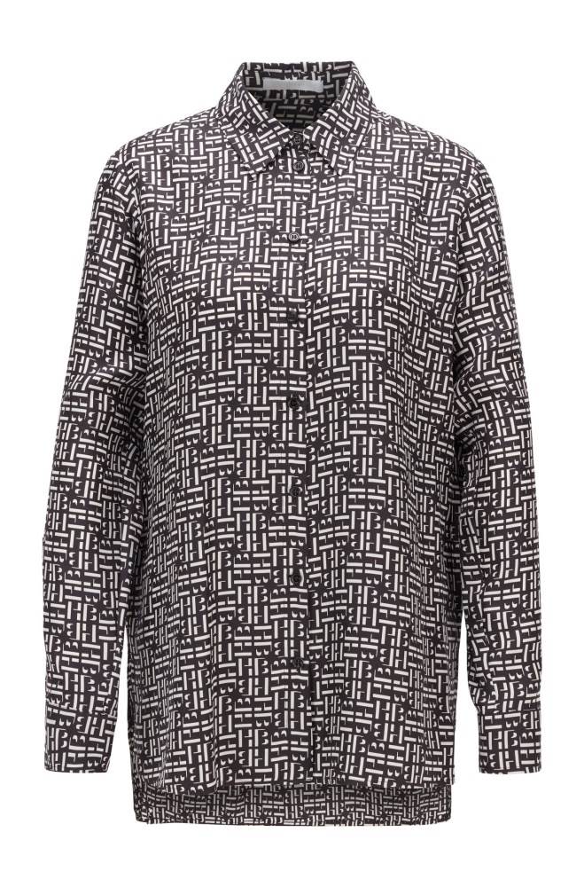 Hugo Boss Logo-print blouse Patterned | 8Y5hpa4E