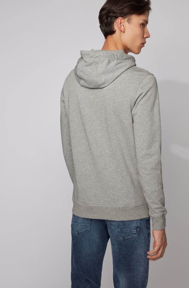 Hugo Boss Logo-print hooded sweatshirt Grå | EAtYeKZl