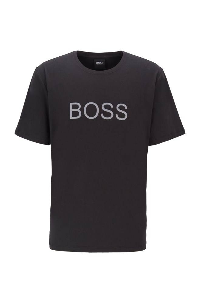 Hugo Boss Logo-print pyjama T-shirt Svarte | RdbHP04A