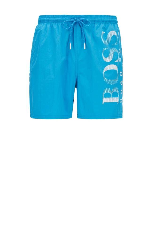 Hugo Boss Logo-print swim shorts Blå | U1tCyW0R