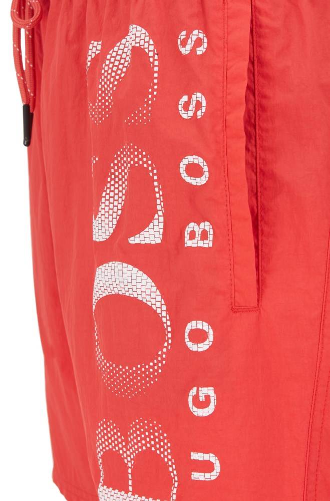 Hugo Boss Logo-print swim shorts Lyse Rød | nab3GJVu