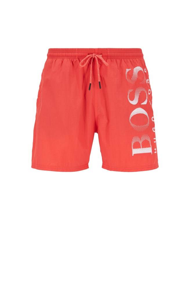 Hugo Boss Logo-print swim shorts Lyse Rød | nab3GJVu