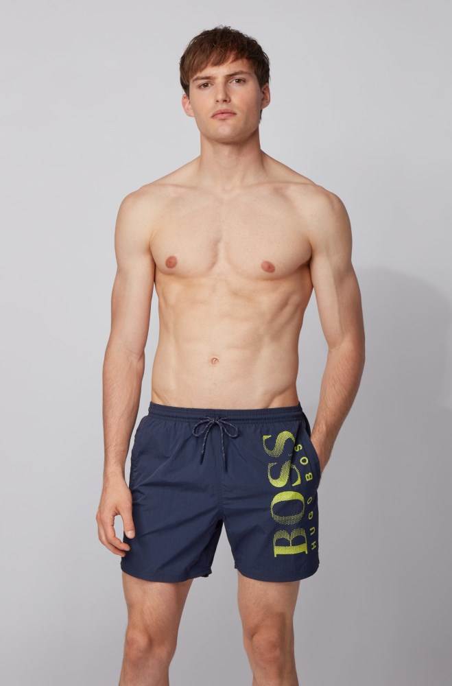 Hugo Boss Logo-print swim shorts Mørke Blå | KmI9W9pC