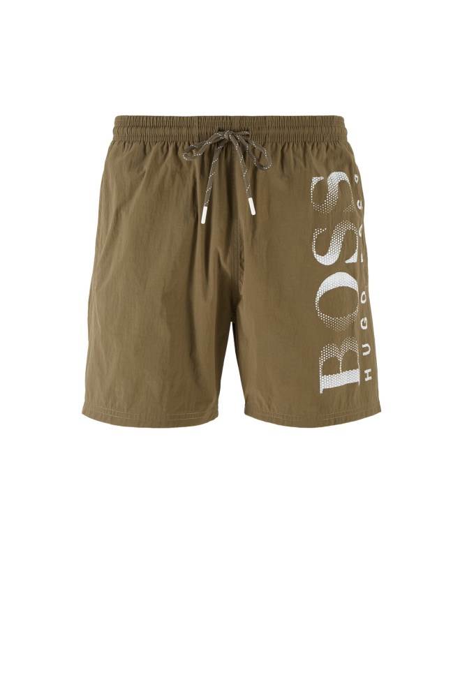 Hugo Boss Logo-print swim shorts Mørke Brune | psf7LIfp