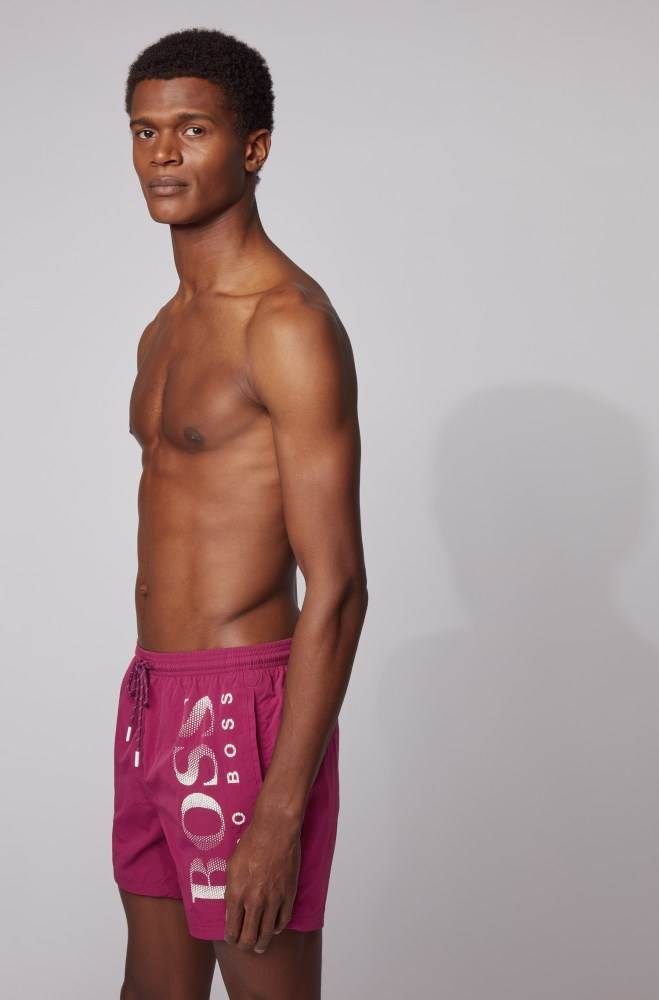 Hugo Boss Logo-print swim shorts Mørke Lilla | mkq0ZiHX