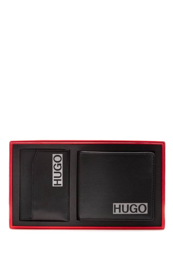 Hugo Boss Logo-print wallet and cardholder gift set Svarte | 5eqcPtQ2