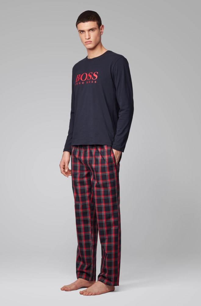 Hugo Boss Logo pyjama set Rød | NgmhLVKZ