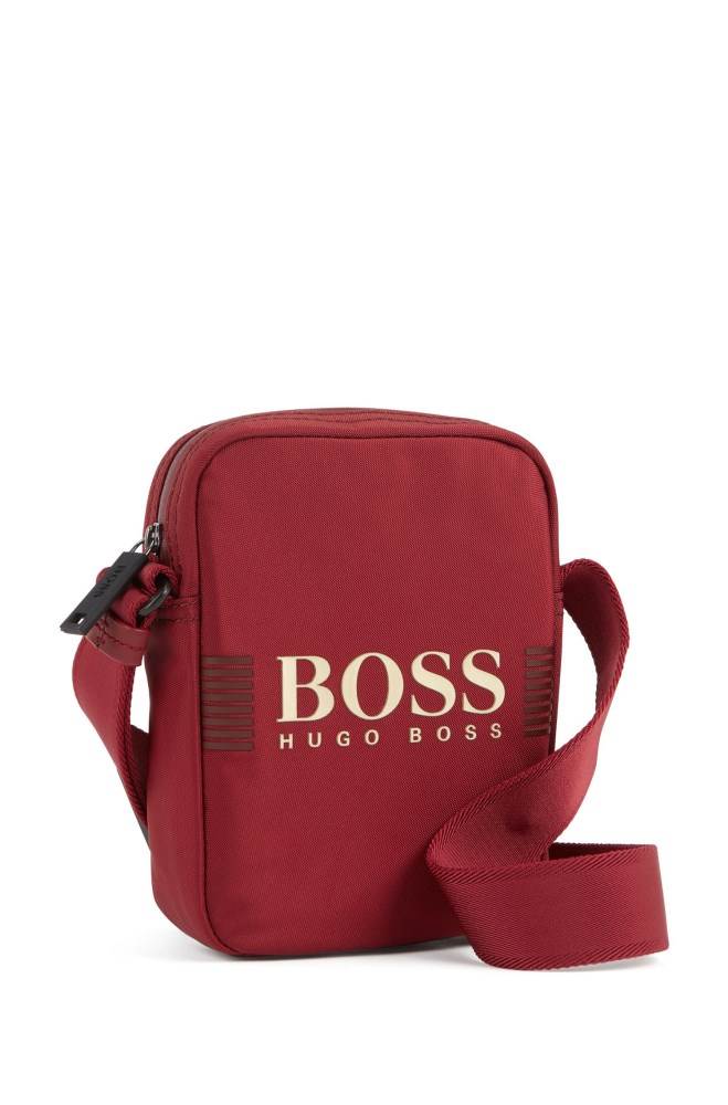 Hugo Boss Logo reporter bag Mørke Rød | xdQZo4OM