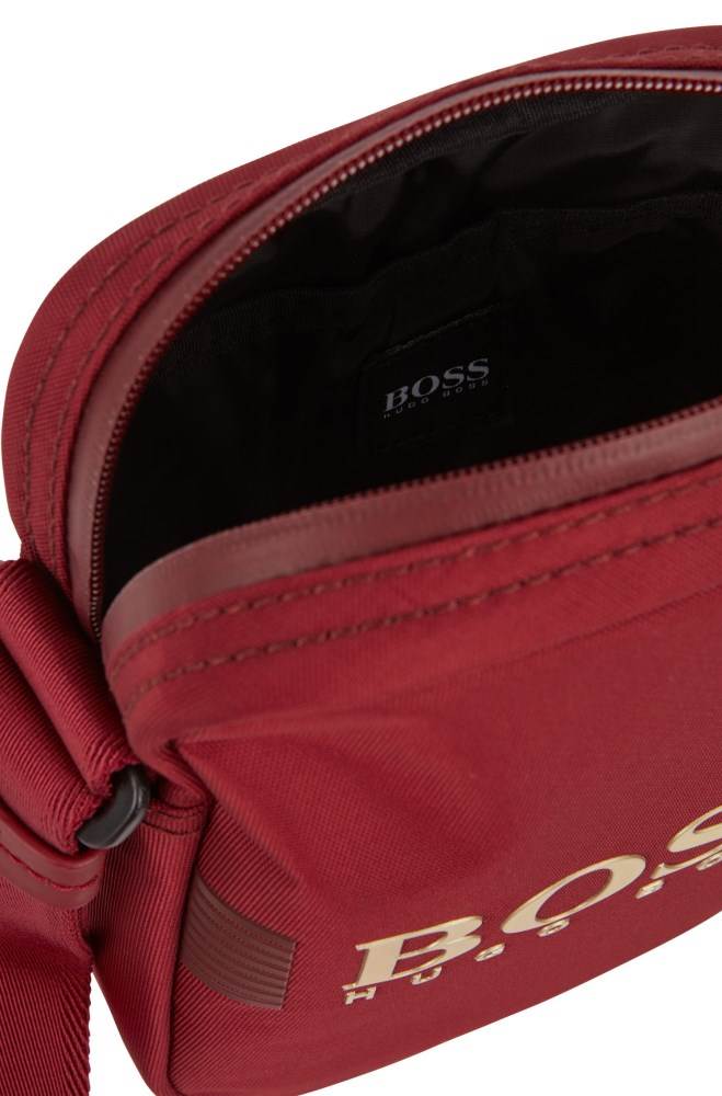 Hugo Boss Logo reporter bag Mørke Rød | xdQZo4OM