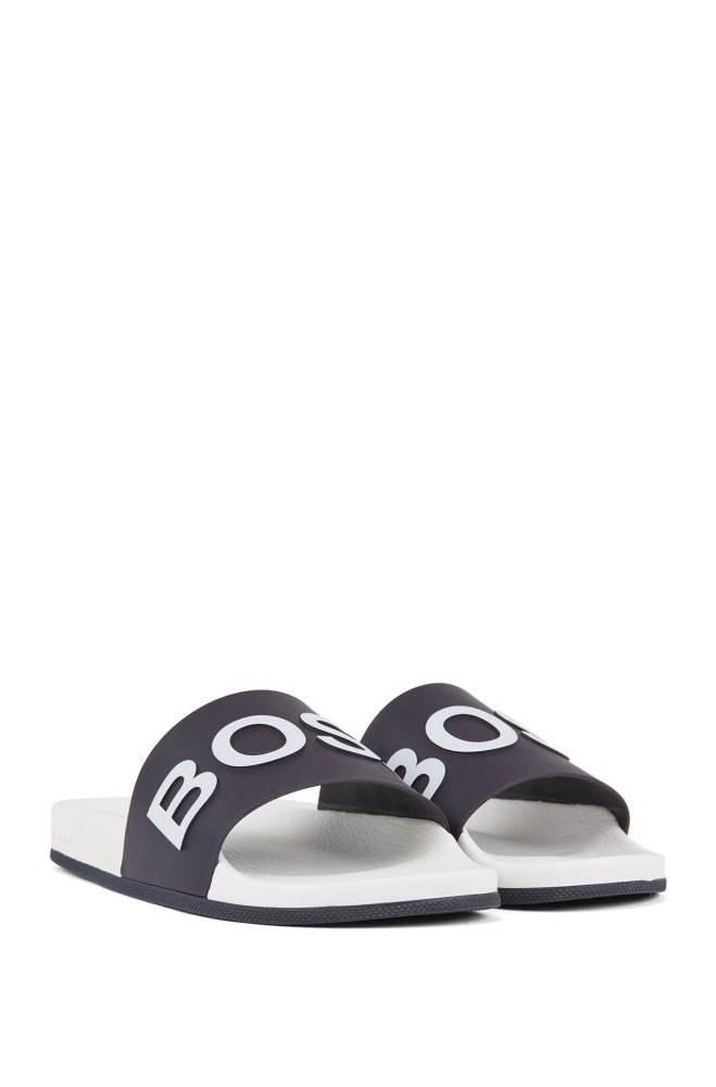 Hugo Boss Logo slides Lyse Blå | Mrf7Q92C