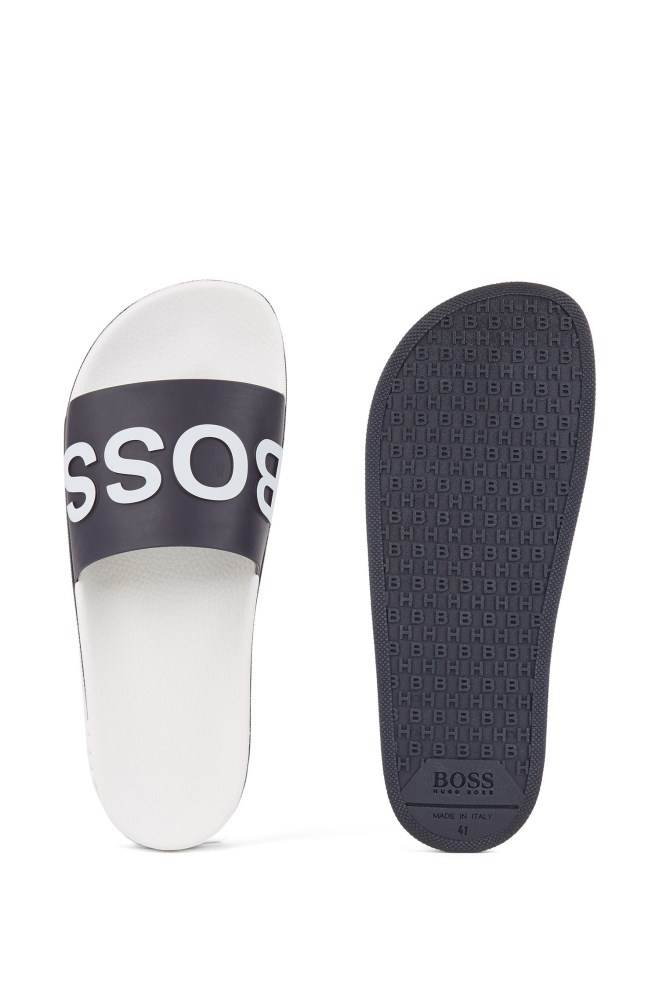 Hugo Boss Logo slides Lyse Blå | Mrf7Q92C