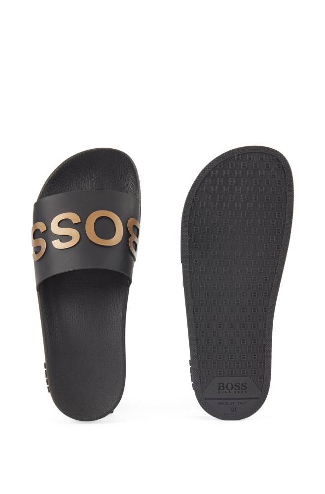 Hugo Boss Logo-strap slides Gull | AD6BPsGn