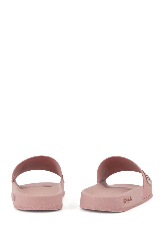 Hugo Boss Logo-strap slides Lyse Rosa | lXQAO7b9