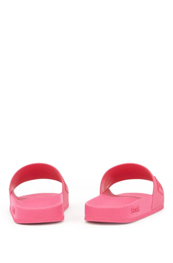 Hugo Boss Logo-strap slides Rosa | YwQ29CN1