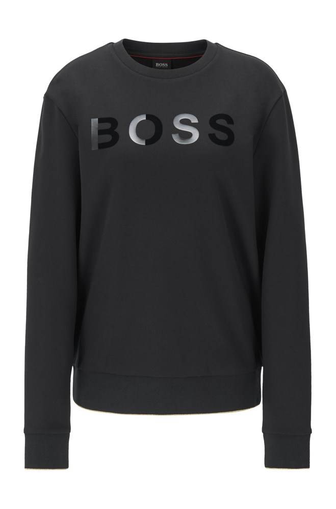 Hugo Boss Logo sweatshirt Svarte | 5RGRsf3q