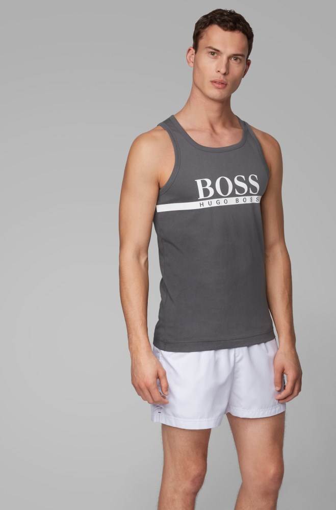 Hugo Boss Logo tank top Grå | NA5kFvKd