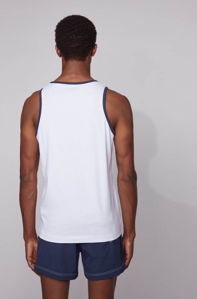 Hugo Boss Logo tank top Hvite | tfGDzizf