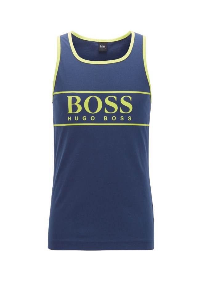 Hugo Boss Logo tank top Mørke Blå | SSrYzaYP