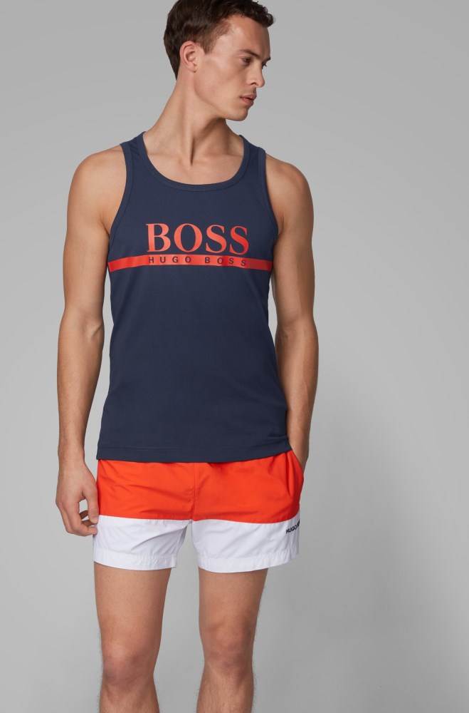 Hugo Boss Logo tank top Mørke Blå | Z6CbEYrR