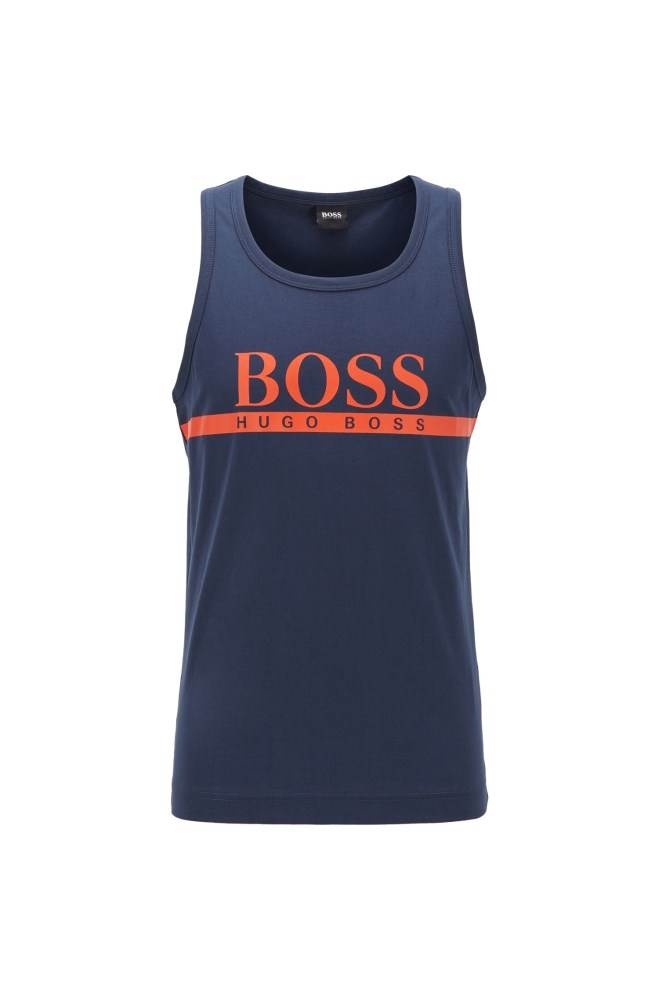 Hugo Boss Logo tank top Mørke Blå | Z6CbEYrR