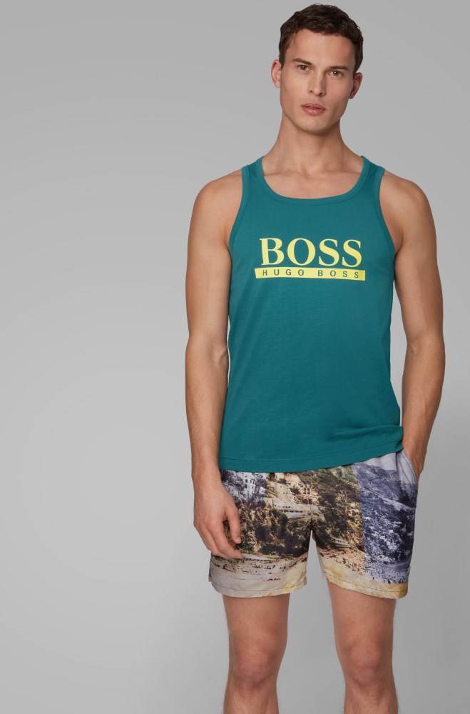 Hugo Boss Logo tank top Mørke Grønn | wI0wQN7j