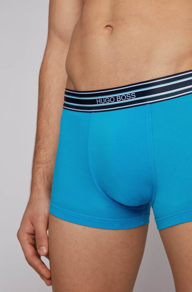 Hugo Boss Logo-waistband trunks Blå | YZUJikn2