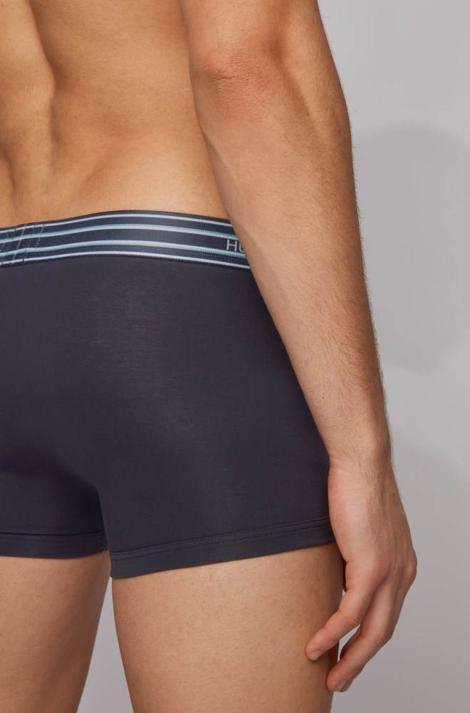 Hugo Boss Logo-waistband trunks Mørke Blå | 3jGiOFtH