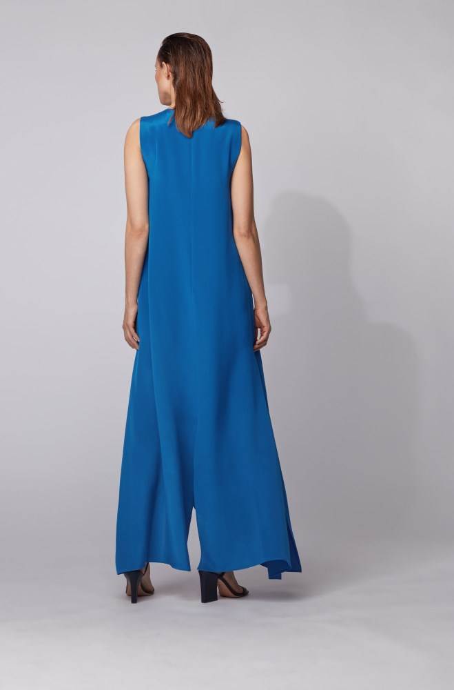 Hugo Boss Long-length sleeveless dress Blå | A5Zil8kZ