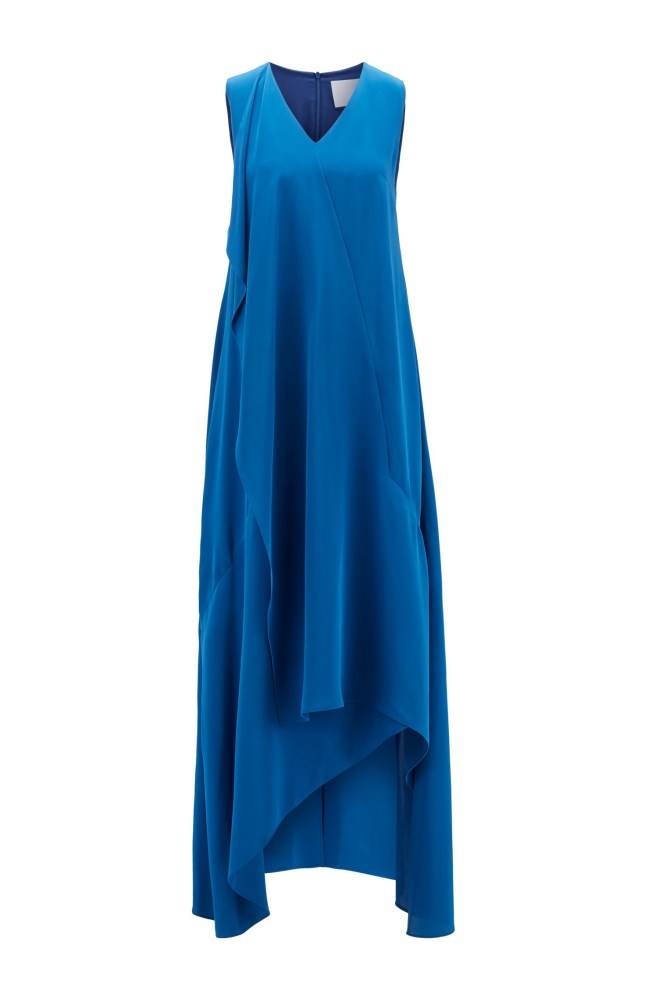 Hugo Boss Long-length sleeveless dress Blå | A5Zil8kZ