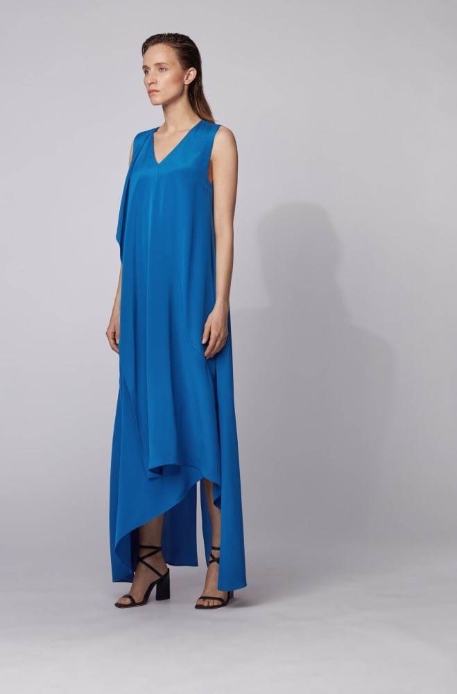 Hugo Boss Long-length sleeveless dress Blå | A5Zil8kZ