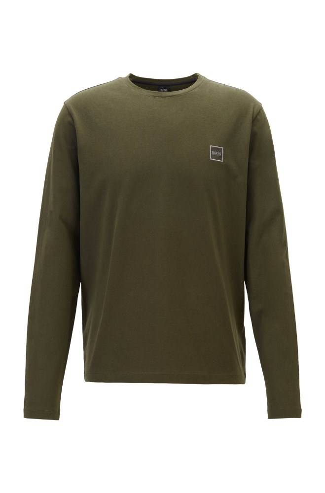 Hugo Boss Long-sleeved T-shirt Grønn | OZCGhnUK